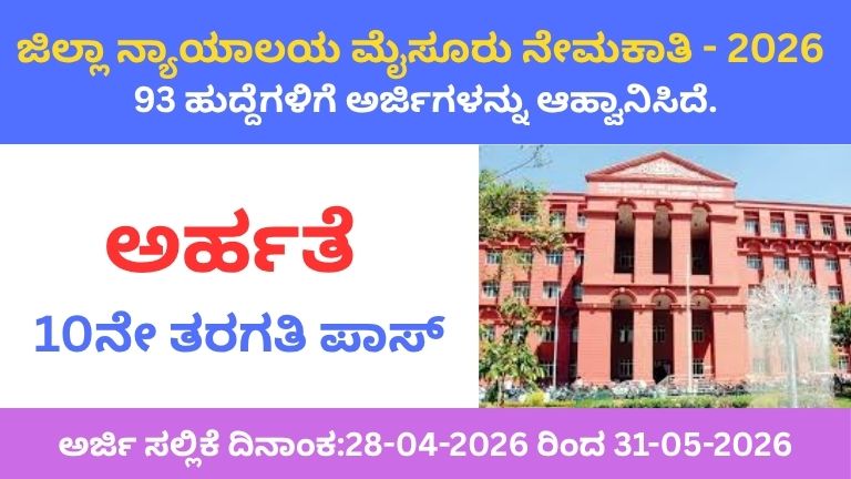 Mysuru District Court Recruitment 2026